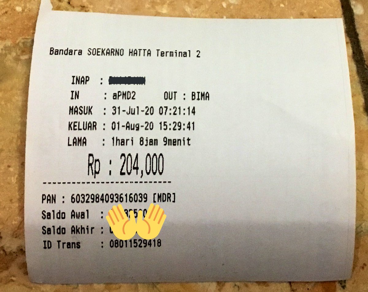 fafafif's tweet photo. @APPropertindo Apakah ini untuk parkir inap di depan stasiun skytrain di terminal 2E? Karna pada tanggal 31 Juli hingga 1 Agustus kemarin saya parkir namun sewaktu pembayaran di loket kata petugasnya tidak ada info perubahan harga sehingga hitungannya perjam terima kasih https://t.co/5aI0vckIN5