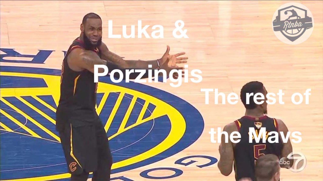 RTNBA's tweet photo. Luka and Porzingis accounted for 70 of the 115 points the Mavs scored https://t.co/HZhFaSdQEx