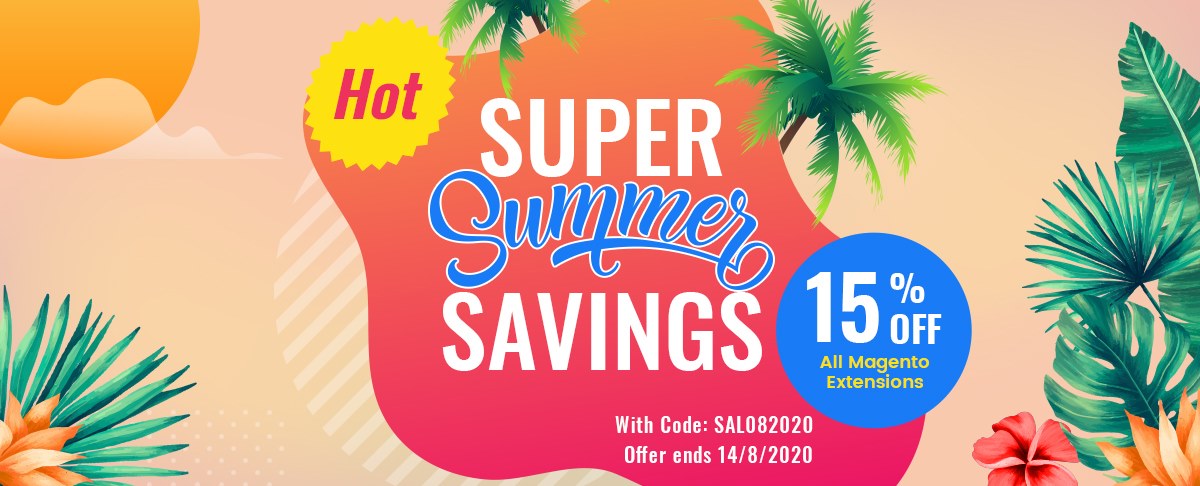 ‼️‼️ [DON’T MISS OUT]
🔥 🔥What is hotter than this summer? Our 𝟏𝟓% 𝐎𝐅𝐅 𝐀𝐋𝐋 Magento Extensions.
⏱ Be quick and grab the chance 𝐍𝐎𝐖 before it's gone! ⏳
bit.ly/3i0s2Yx