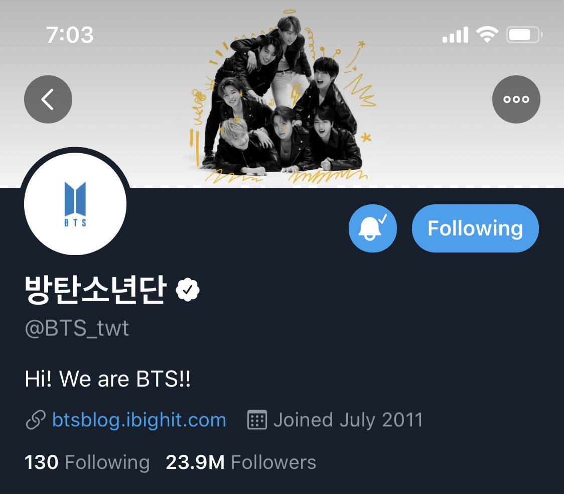 . @BTS_twt and  @bts_bighit layouts the day they changed with MOTS: 7 concept photo update (version 4). They switched up how they typically used the concept photo group pic, this time it was the header