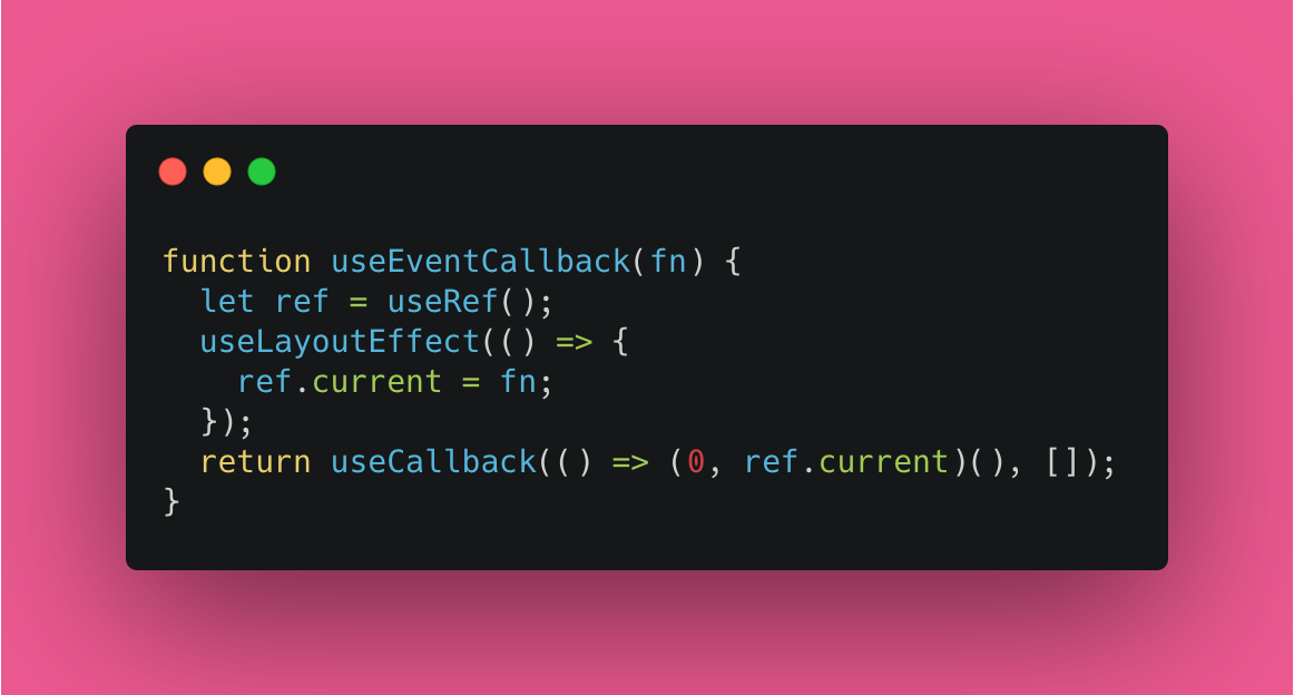 `useCallback()` invalidates too often in practice?

checkout this super-smart custom hook:  `useEventCallback()` made by Sophie (React Core Team)
