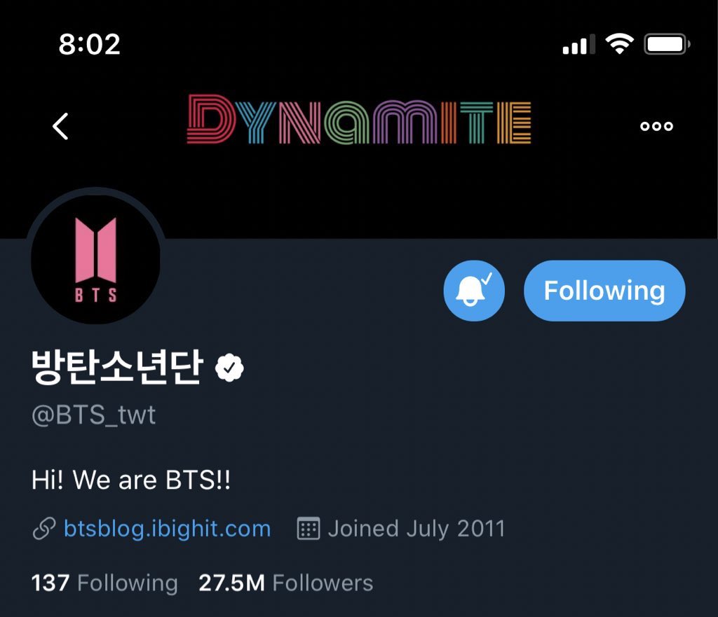 Surprise layout changes of  @BTS_twt and  @bts_bighit for Dynamite, the moment they changed. 3.6M new followers just from Feb 12, 2020 to August 1, 2020...