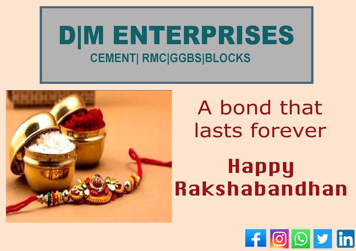 dmcement's tweet photo. Wishing you a Happy Rakshabandhan https://t.co/xCob8NdV2l