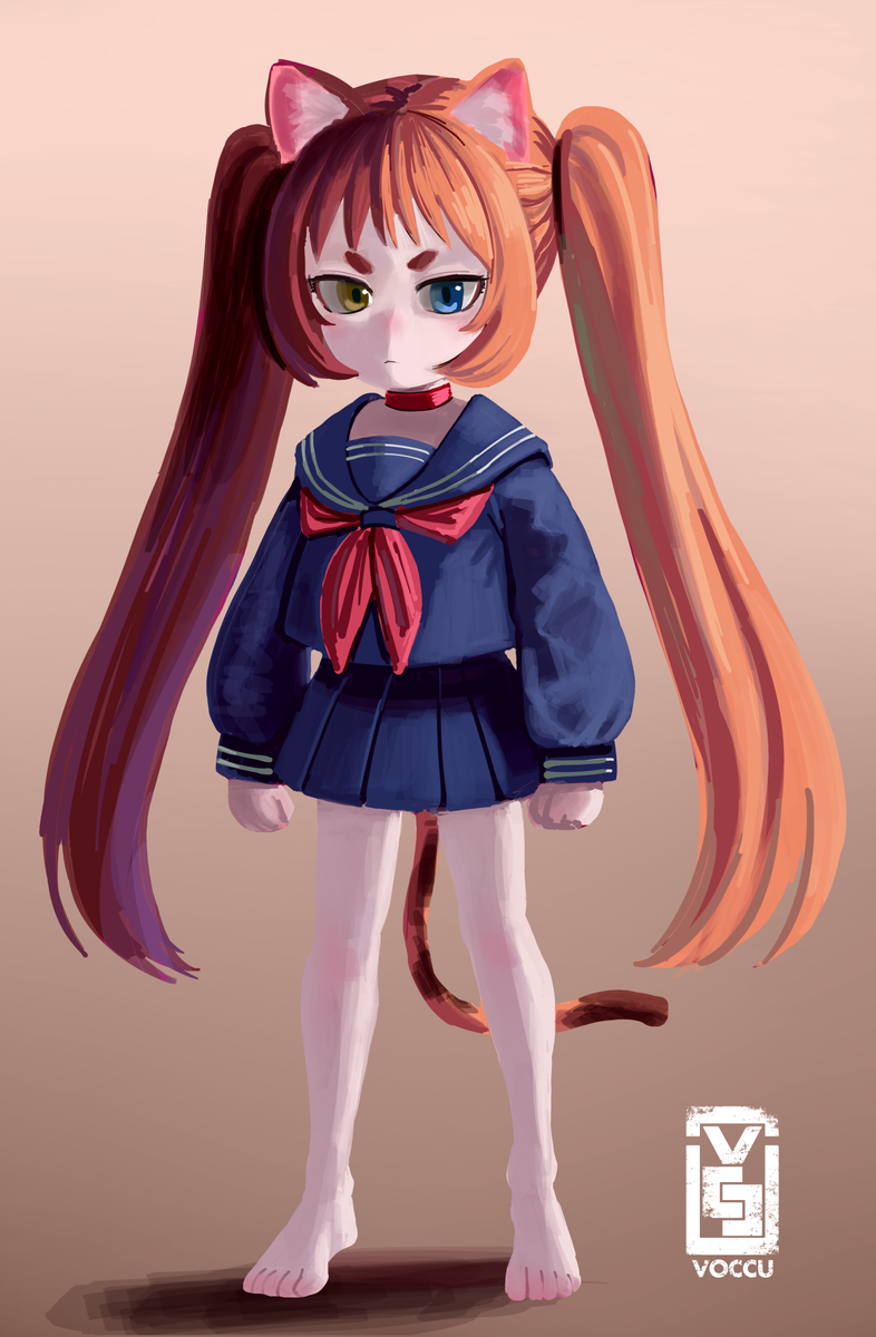 「Someone suggested I turn my cat into a c」|Vocのイラスト