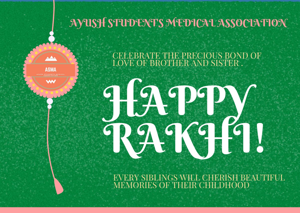 Warm wishes of #rakshabandhan To all #medical family. Enjoy and celebrate the festival of #togetherness , #love and #Harmony. 
Missing the fights and enormous love that every #brother And #sister share in our childhood days.
#rakhi2020 #रक्षाबंधन2020 #HappyRakshaBandhan