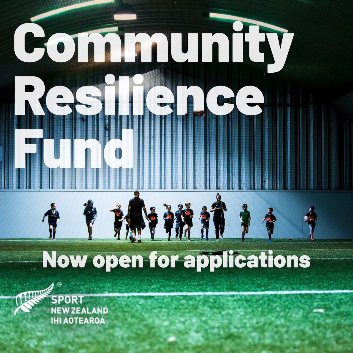 SportNZ's tweet photo. We know that many organisations are struggling due to COVID-19. So today we’re pleased to announce the opening of the Community Resilience Fund Phase 2 to provide financial support to play, active recreation, and sport organisations. Applications now open https://t.co/nm9muglLfm https://t.co/C7dyBPIGAk