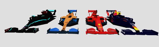 RacingLineDev's tweet photo. Current bodies of:

Mercedes, Mclaren, Ferrari and Red Bull https://t.co/tEnxGqXb9D