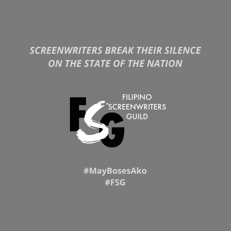 ScreenwritersPH's tweet photo. We are writers. 
We are storytellers. 
Today, we reclaim our voice. 

#MayBosesAko #FSG https://t.co/nRI7dcIhys