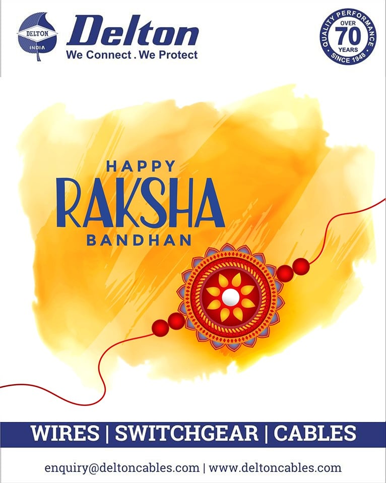 deltoncables's tweet photo. Delton wishes all the brothers &amp; sisters a very happy Raksha Bandhan.
#DeltonCables #RakshaBandhan #WiresCablesandSwitchgear https://t.co/LA1IpTvJkK