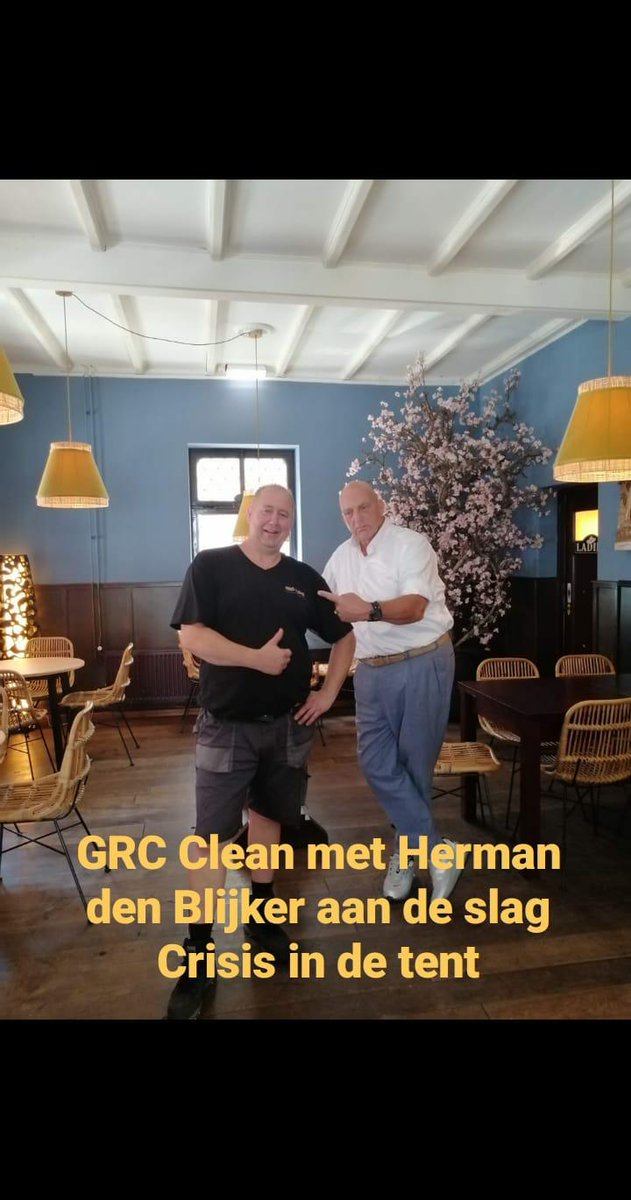 GRCClean's tweet image. Het team van GRC Clean schoonmaakdiensten heeft met veel enthousiasme een bijdrage geleverd aan de metamorfose van een restaurant in Sittard.
Crisis in de tent.
