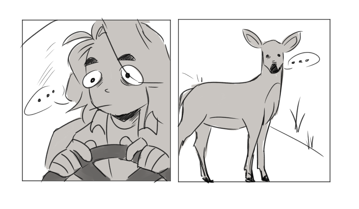 almost hit a deer on the way home yesterday but instead of running off we had a stare down and idk guys i feel like me and her really bonded 