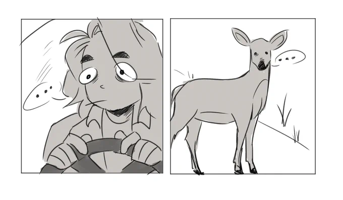almost hit a deer on the way home yesterday but instead of running off we had a stare down and idk guys i feel like me and her really bonded 