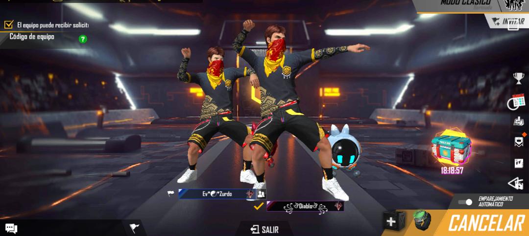<a href="/freefirelatino/">Garena Free Fire LATAM</a> Mi ID: 1844116408
Mi hermanito: <a href="/StardustWWE3/">Stardust_CH</a> 
ID: 1919133068 
Mucha suerte a todos Cracks 🥺