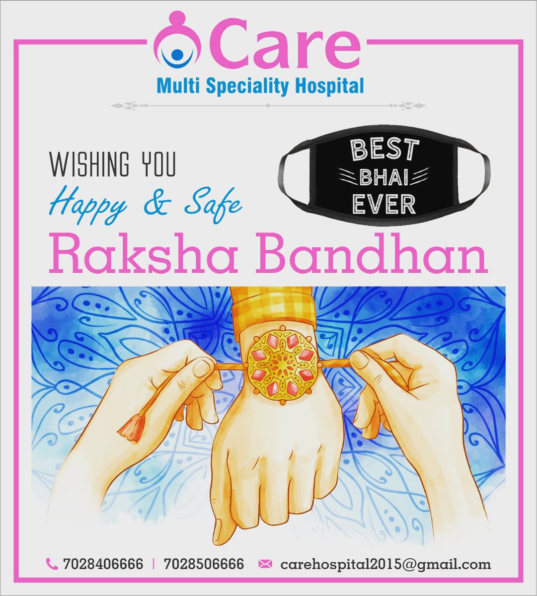 SpecialityMulti's tweet photo. #carehospital wishes  #rakshabandhanspecial #rakshabandhancelebrations #rakshabandhanfestival #besafestayathome https://t.co/ZcEkbk1Qio