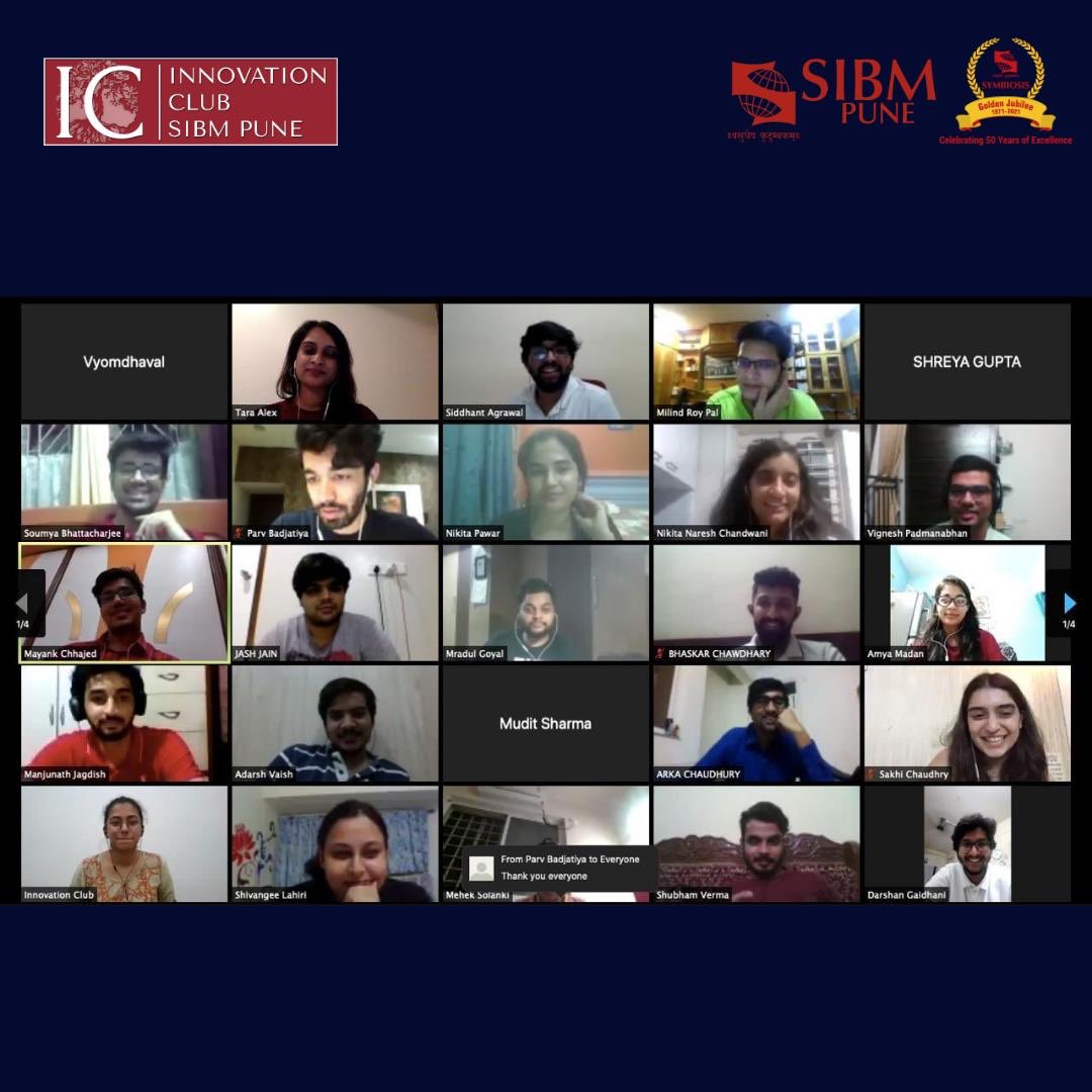 IC_SIBMPune's tweet photo. Thank you to the batch of 2020-22 for making Startup Switch a huge success. It was the perfect end to the week and an evening full of creativity, imagination and a lot of wit. 

#InnovationClubSIBMPune #SIBMPune #Innovation #Entrepreneurship https://t.co/OwO0B1NhYj