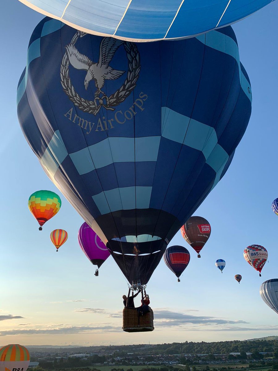 AACHotAir's tweet photo. And we are up - #GLAAC takes to the skies. #TeamEagle were delighted to have been invited to the very different @bristolballoon this year #fiestaflypast #flyarmy https://t.co/H1xHiAX9VL