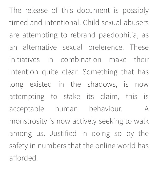 Did you know? “A Handbook for Pedophiles” is a highly detailed 170 page guide for grooming and sexually abusing children Previously, it could only be found on the dark web Recently, it has become available on the regular Internet