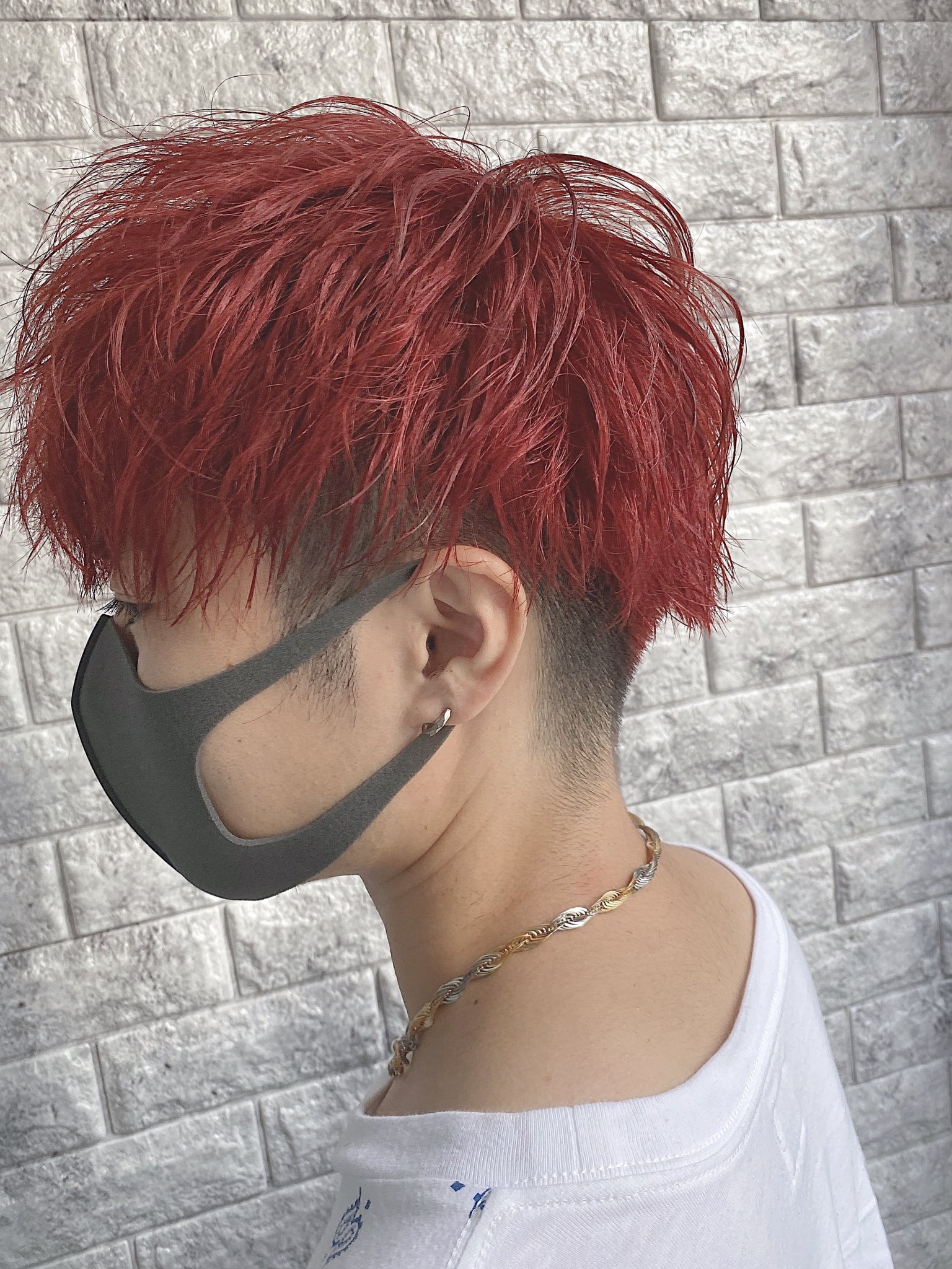 Twitter 上的 長沼彰憲 ウルフ美容師 ショート ボブ ハイトーンカラー 赤髪マッシュ この夏目立つこと間違いなし メンズ髪型 メンズヘア メンズパーマ メンズカット メンズ メンズサロン ハイトーンカラー マッシュ ダブルカラー イケメン