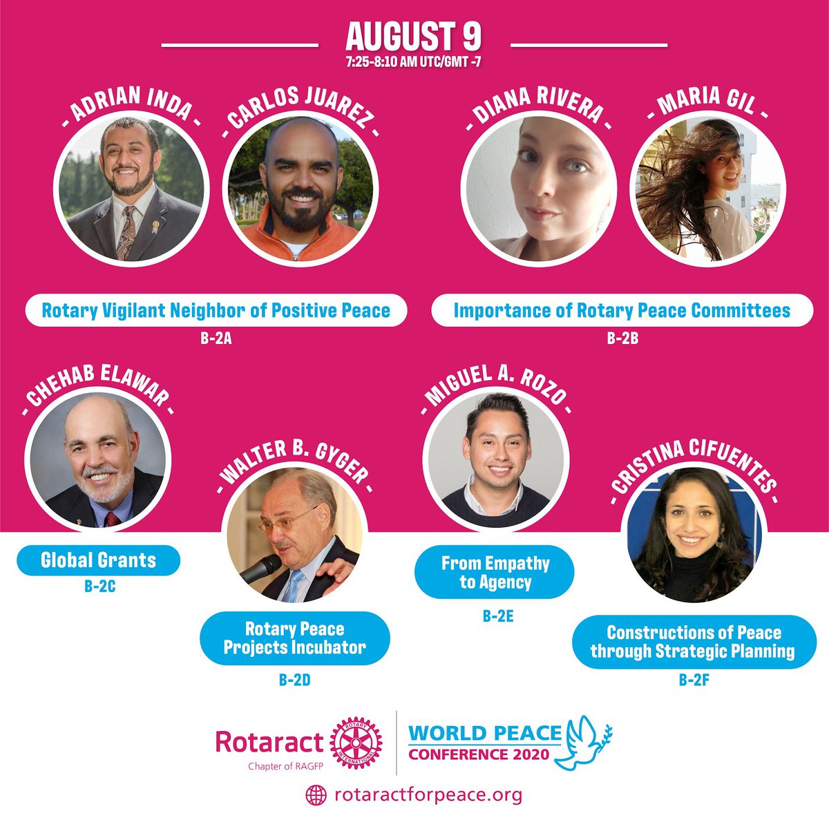 Rotaract4Peace's tweet photo. We are happy to announce the Breakout Session speakers &amp; their topics of discussion! 

Estamos felices de anunciarles las sesiones de los oradores y sus temas a discutir! https://t.co/ZWCKiYjNMY