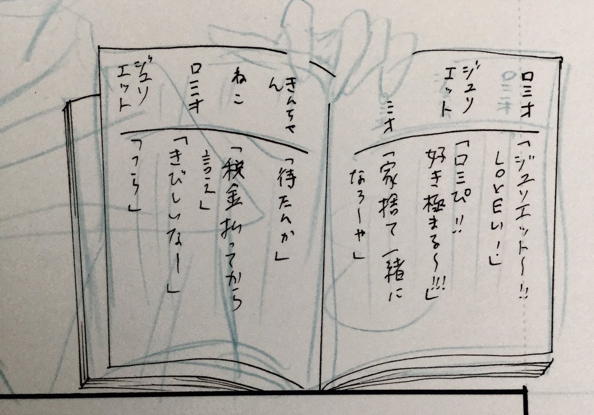 10月号で出てくるロミオとジュリエットの台本 