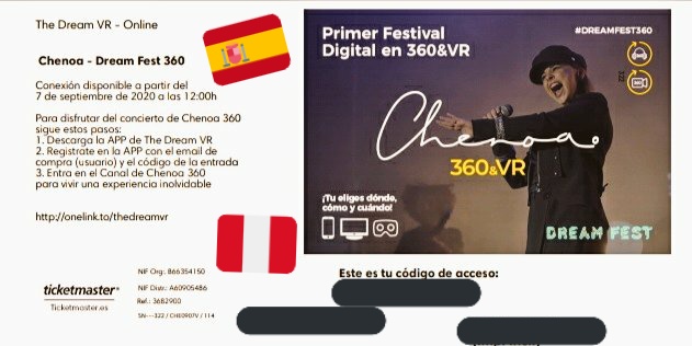 ChenoaFanClubPe's tweet photo. Y desde Perú ya tenemos nuestras entradas compradas para disfrutarte @Chenoa será un concierto único, maravilloso e inolvidable, que ganas de verlo...
Disponible desde el 07/09 🥰🥰 @thedreamvr
#Chenoa360 #Dreamfest360 #Concierto #Perú https://t.co/c65lPWoIjx