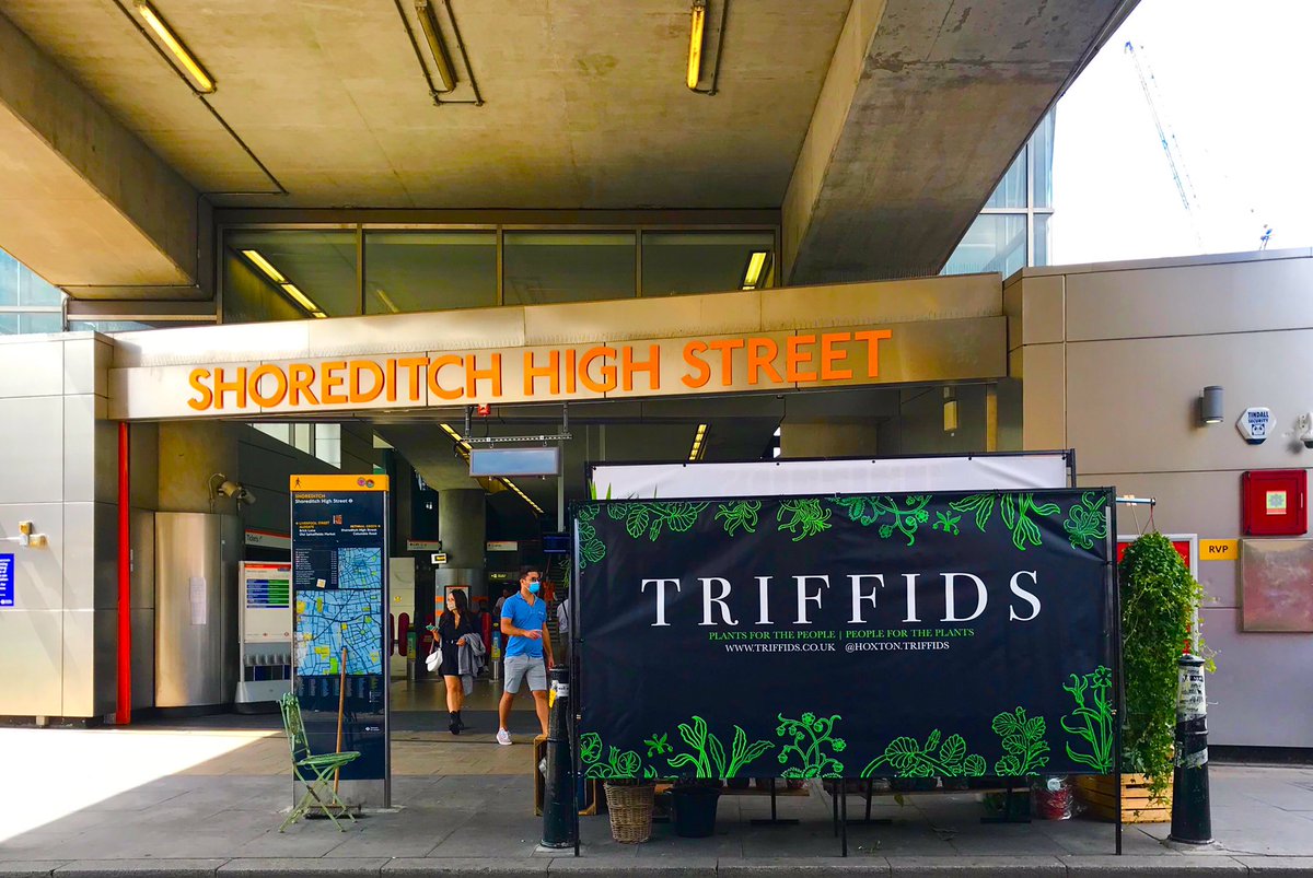HOXTON_TRIFFIDS's tweet photo. A sunny day in Shoreditch under the London Overground aka the #GingerLine come say hello @TfL https://t.co/2SFPa7v51A https://t.co/mIdLlQg0Fd