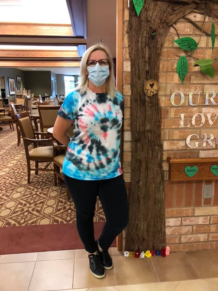 Taunton_Mills's tweet photo. In the comments below, which color mask do you prefer with Noella's fun tie dye outfit? Blue? or Pink? #ThemeDaysAreFun #TauntonStrong #maskupCanada https://t.co/TbszpMtdK2