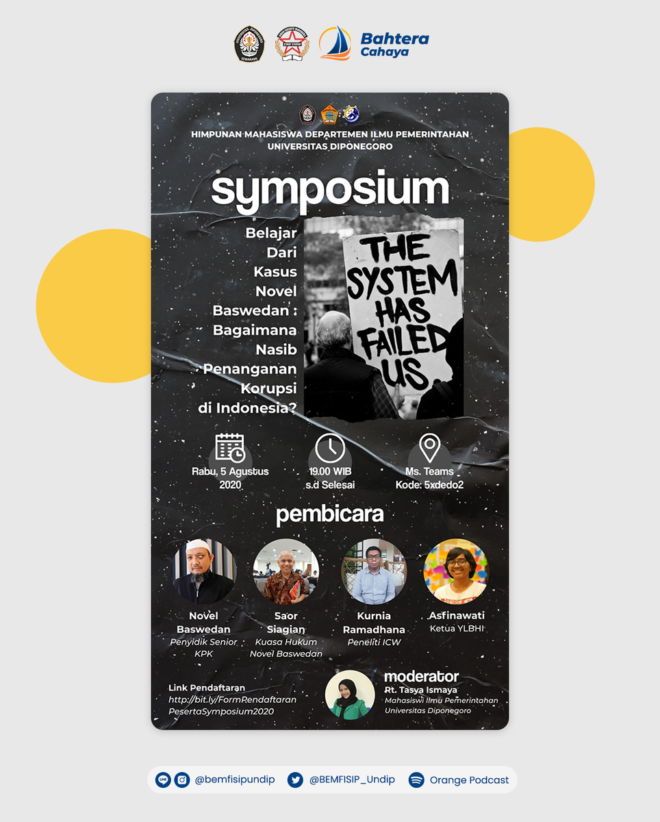 BEMFISIP_Undip's tweet photo. [What's On FISIP]

Yuk ikutan acara Symposium dari HMD Ilmu Pemerintahan #FISIPUNDIP hari Rabu ini!

daftar disini yaa: https://t.co/dcVSfk3uCs

#HMDILPEMUNDIP
#BEMFISIPUNDIP2020 https://t.co/prHOD9zrfr