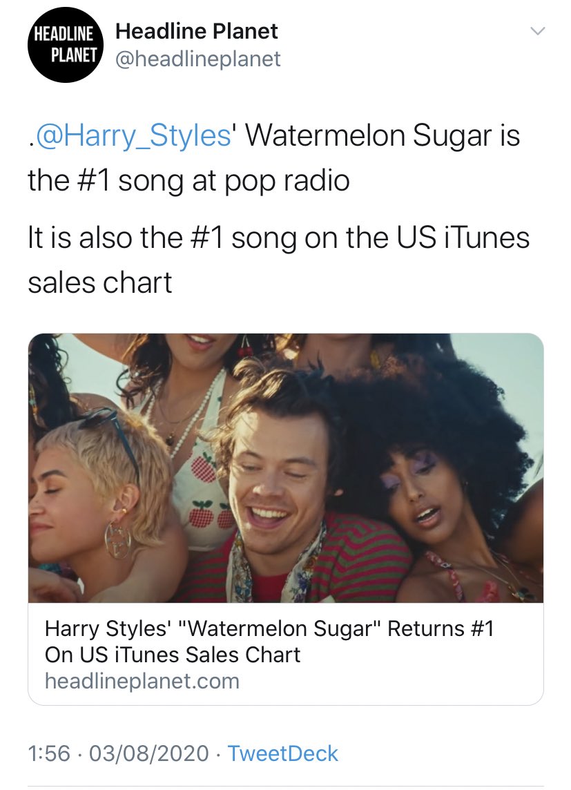 After over 8 months after the song was released, “Watermelon Sugar” reaches #1 on iTunes USA again.