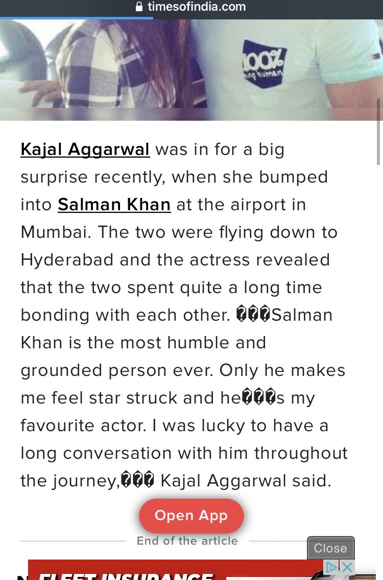  #KajalAggarwal Kajal said in a interview that her favorite actor is Salman Khan. Read below!