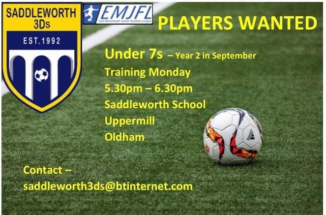 Saddleworth3Ds's tweet photo. @Saddleworth3Ds go into Season 2020/21in very good shape. We have 4 teams at U7 and require 3 more players to ensure each squad as 7 players.

If interested in this age group or any other then contact our secretary or visit the website for more info https://t.co/BErCGj7zwH #OWTDs https://t.co/87CDFPyywI