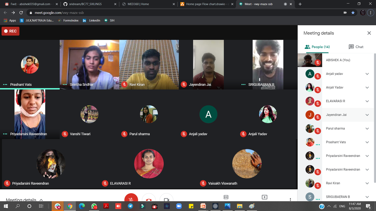 sixlings's tweet photo. # Final day of sih2020 
mentoring session over.
@rkgit_ 
#sih2020 
#bc77_ministry_of_housing_and_urban_affairs 
@BC77_ PRIYADARSINI_SIXLINGS @BC77_SRINITHA.S_SIXLINGS 
@BC77_Ravikiran_Sixlings 
@BC77_Srigubaeran_Sixlings 
@BC77_Abishek A_Sixlings 🥰🥰
@BC77_Jayendiran.K_SIXLINGS https://t.co/Xg1Q1P9f4v