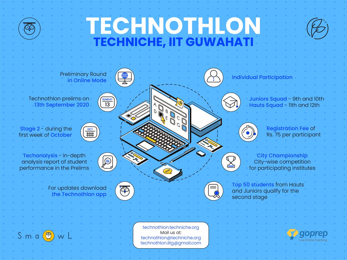 Techniche_IITG's tweet photo. The Ultimate Test of Logic is back! We heard your requests and have restructured the exam so that you don't need to step outside in these turbulent times. Please read the updated rules while registering. Register Now!
#technothlon #techniche2020 #exam https://t.co/r8qtasEoVz