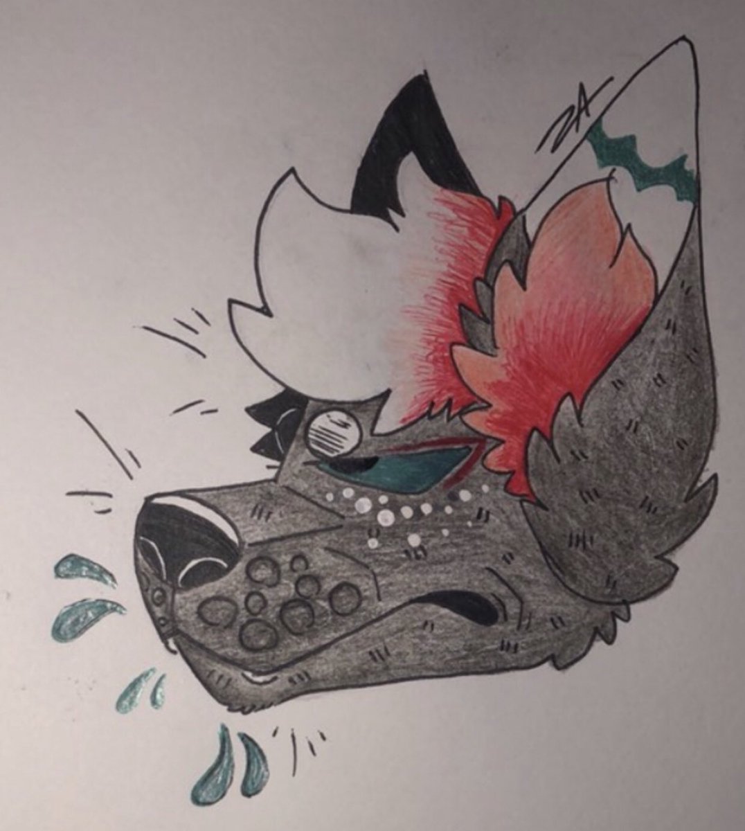 Hyenamilk's tweet photo. It was a lot of fun!! Here’s my side of the trade, once I get my tablet, I’ll redraw it digitally :) https://t.co/XduoMWpblH