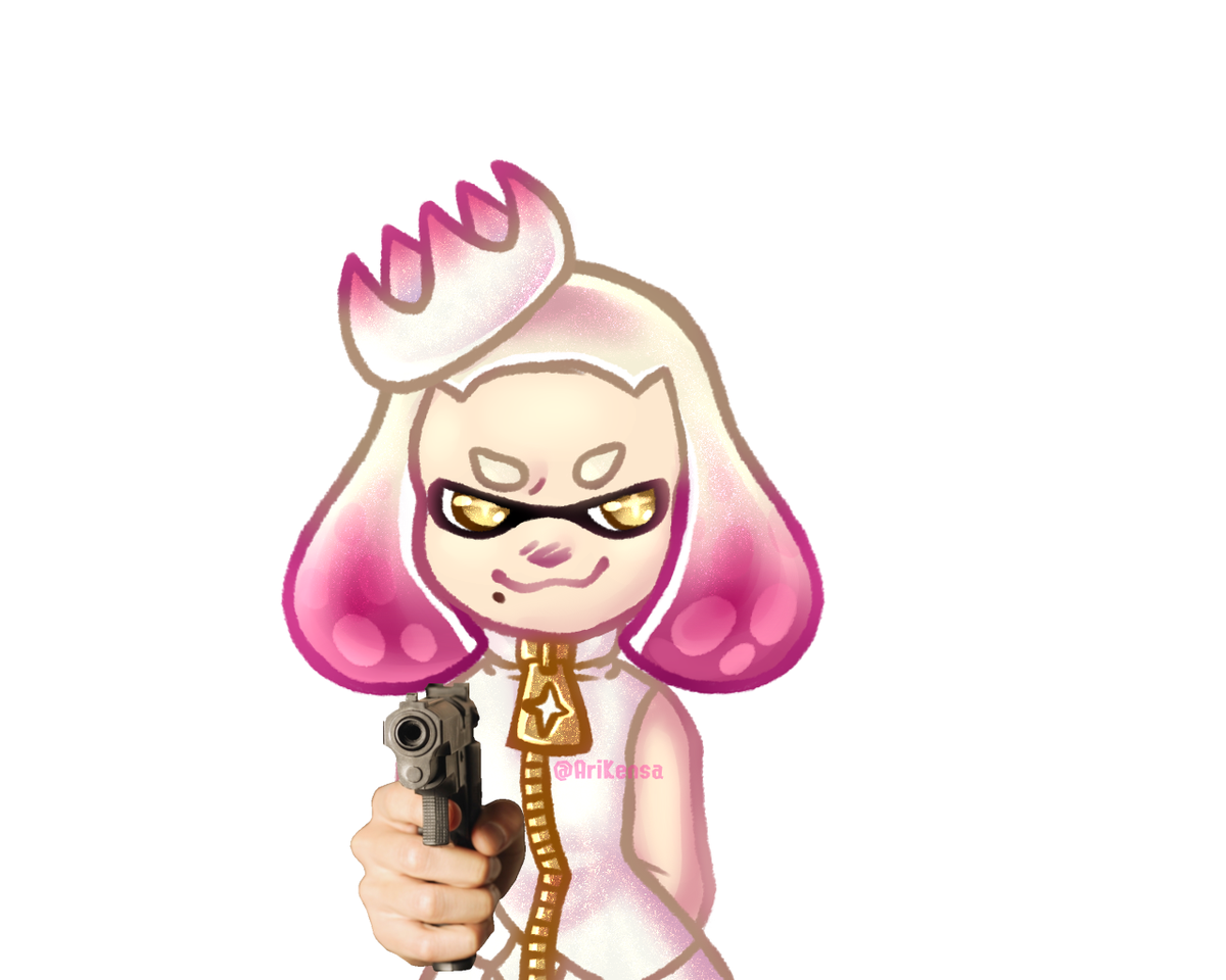 Kiiremi's tweet photo. And for her neutral special, she wields a gun.
#Splatoon #Splatoon2 #Pearl #OffTheHook #inkling #MCPrincess https://t.co/GEJXWzgNH3