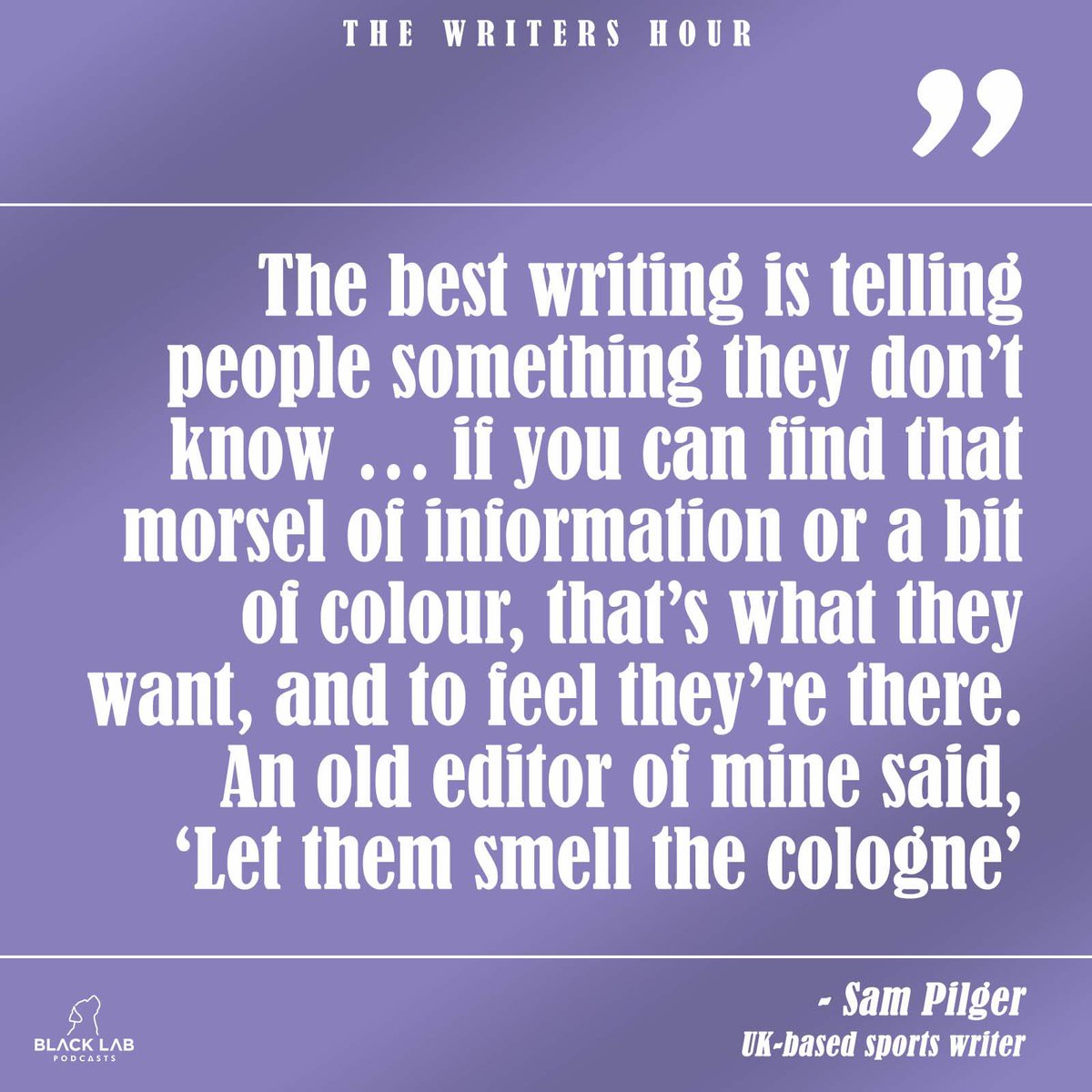 🚨New episode!🚨

This week, <a href="/sampilger/">Sam Pilger</a> takes us inside the world of elite sport. Tales of Lebron and Ronaldo abound. Fascinating insights from a veteran pro: shows.acast.com/the-writers-ho…