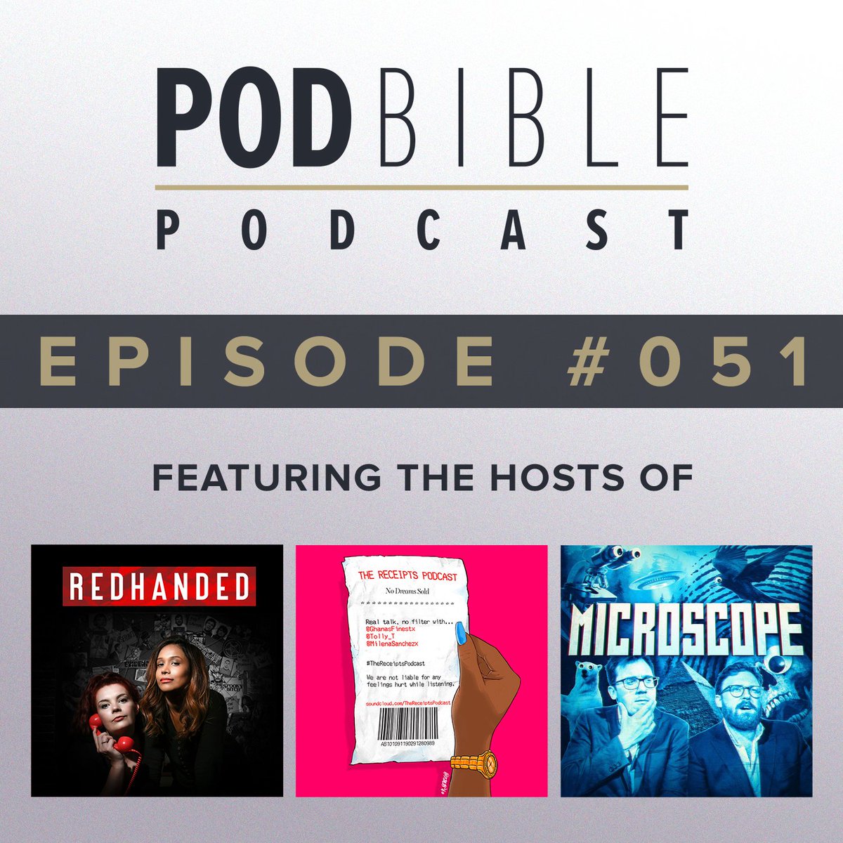 podbible's tweet image. POD BIBLE PODCAST #051 OUT NOW!

We talk to Suruthi &amp;amp; Hannah from @RedHandedthepod before @tolly_t from #TheReceiptsPodcast &amp;amp; @MatEwins from @MicroscopeFun get recommending!

Apple ow.ly/UycE50zH2BU
Spotify ow.ly/FbHT50zH2BT
Acast ow.ly/MLto50zH2C0