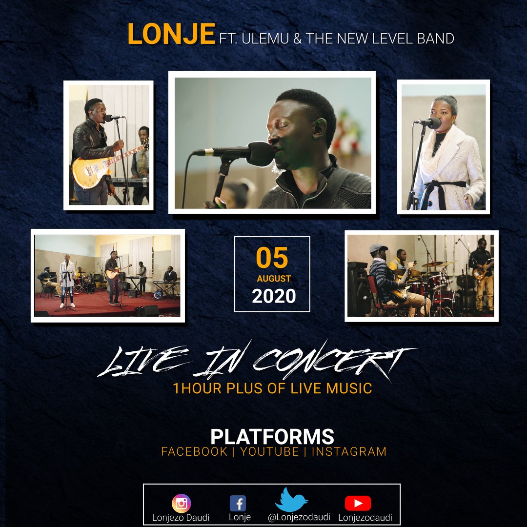 lonjezodaudi's tweet photo. On 5 August I will be releasing this live concert. 1 hour plus of live music from my new level album and more. #Lonje #Ulemu #NewLevel #NewLevelBand #5August2020 #GospelMusic #LiveGospelMusic #Liveconcert https://t.co/cJDPzZ1KGj