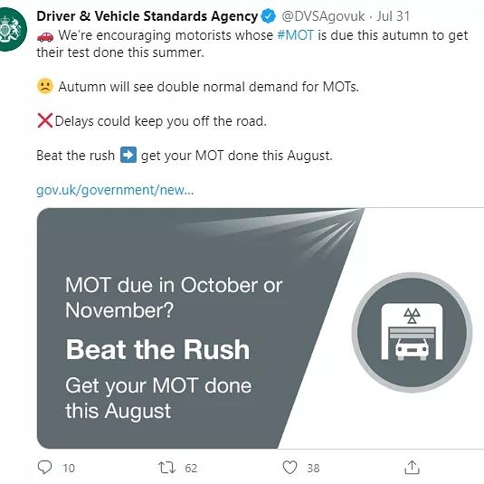 The temporary government MOT extension has now ceased.

We highly recommend you book your slot in advance if your MOT is due over the next 3 months by clicking here - bit.ly/2BW2Kvq or calling 01257 269298

#chorley #car #mot #garage