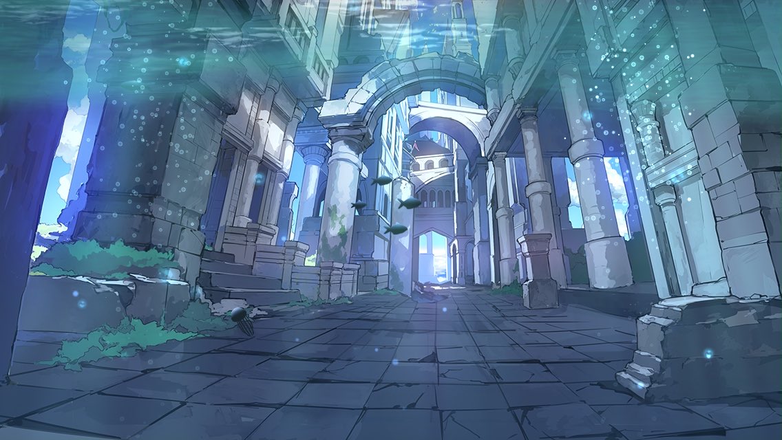 ট ইট র やゆよ 水中エフェクト 海底神殿とか海底都市とか作り放題なのはポイント高い 魚の影が暗いので逆光の背景とよく合います Https T Co Oiwcr2eamp ট ইট র