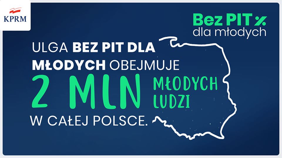 JacekOsuch2's tweet photo. Obowiązująca od 2019 roku ulga #BezPITdlaMłodych obejmuje aż 2️⃣ miliony młodych ludzi w całej Polsce❗️🇵🇱
🧍‍♀️🧍‍♂️

#DobraZmiana #ŁączyNasPolska https://t.co/eeqjBDgbcB