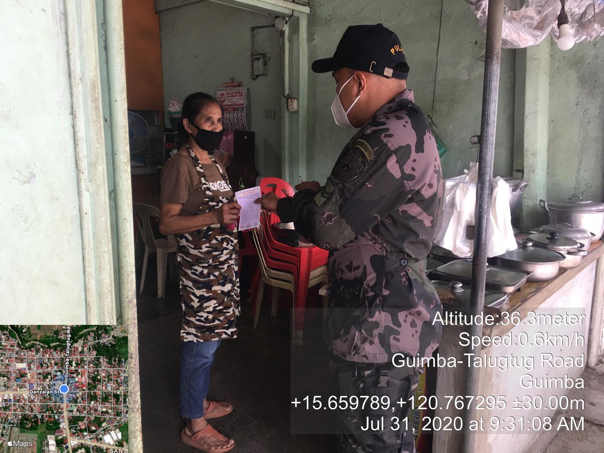 GUIMBAPNPNEPPO's tweet photo. Distribution of IEC materials containing COVID-19 pandemic safety tips and health protocols, ISO concerns, Anti-Illegal Drugs and Anti-terrorism with Guimba PS hotline numbers within AOR.
#WeHealAsOne
#PNPKakampiMoLabanSaCOVID19
#TeamPNP
#CommittedToGive
#PRO3KakampiMo https://t.co/nTvDSLQILP