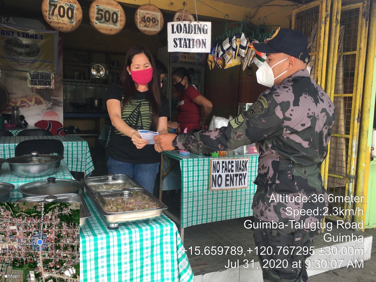 GUIMBAPNPNEPPO's tweet photo. Distribution of IEC materials containing COVID-19 pandemic safety tips and health protocols, ISO concerns, Anti-Illegal Drugs and Anti-terrorism with Guimba PS hotline numbers within AOR.
#WeHealAsOne
#PNPKakampiMoLabanSaCOVID19
#TeamPNP
#CommittedToGive
#PRO3KakampiMo https://t.co/bEsVzxuvIh