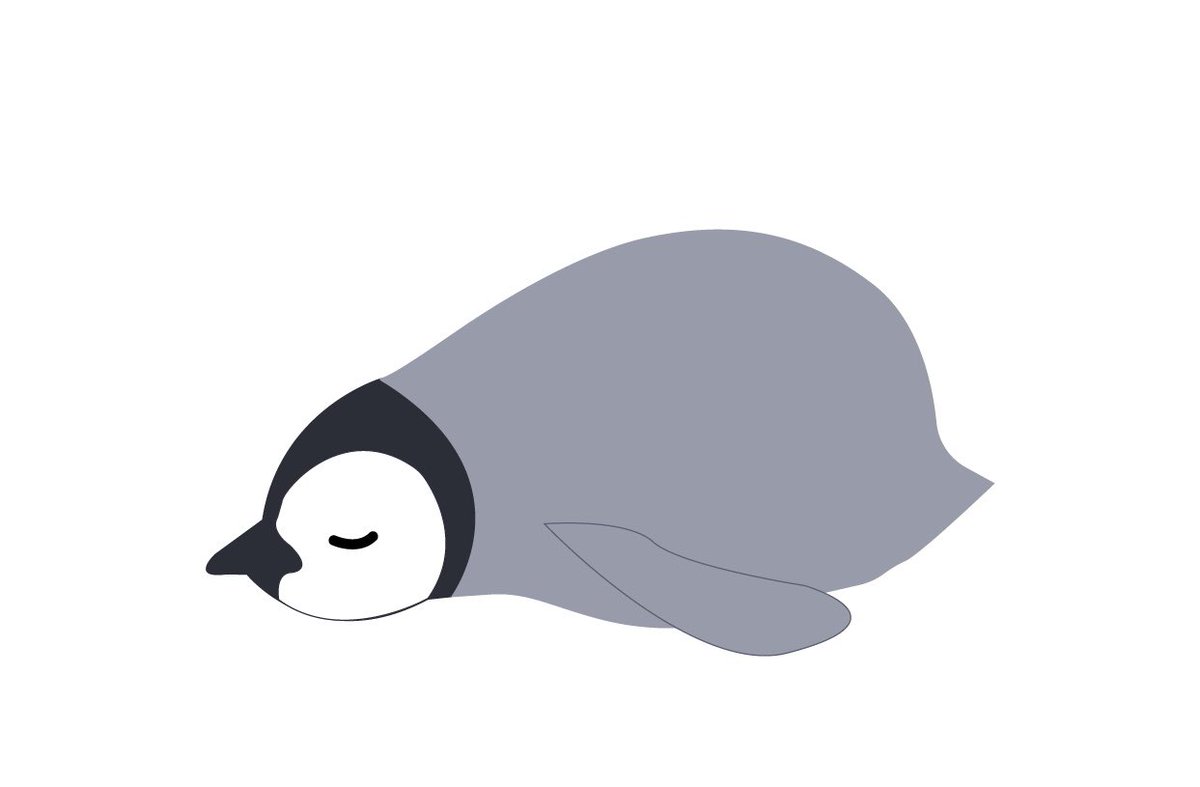 ゆずぽん すやすやこぺんちゃん ペンギン ペンギンの赤ちゃん イラスト ペンギンイラスト おひるね かわいい Illustrator Illustration Penguin