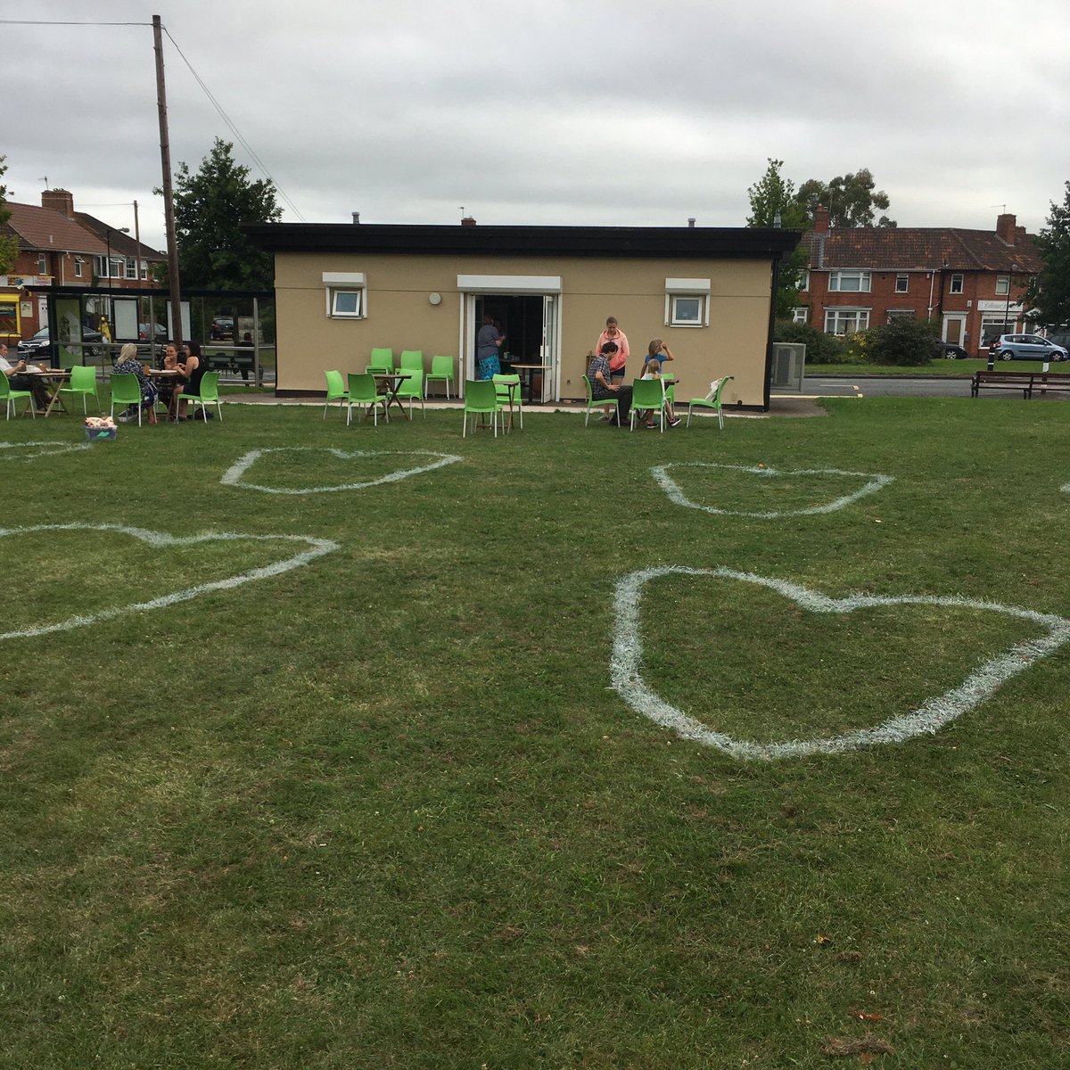 SeaMills100's tweet photo. Have you seen the social distancing hearts at the @SeaMillsCafe ? #loveseamills #seamills #coombedingle https://t.co/4dGlqVPtez
