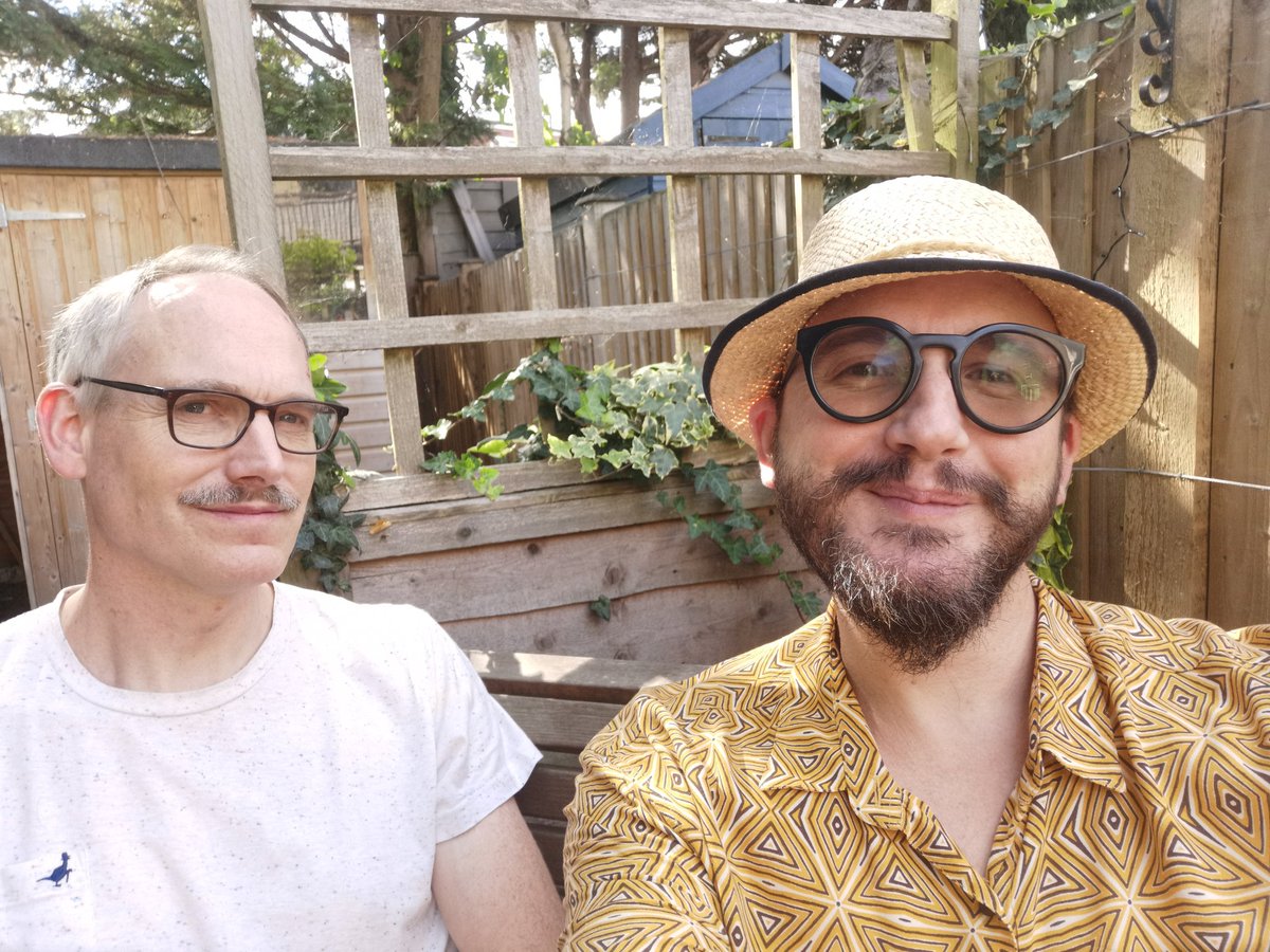 cKChoirboy's tweet photo. @MatthewMarks42's and I enjoyed our first visit out since March. Spent the afternoon in someone else's garden, drinking @Pimms and having the best chat... No video delay or sound glitches just #realnes. Got a bit emoshe but think my people batteries were charged up nicely again. https://t.co/sYAZqtfeNN