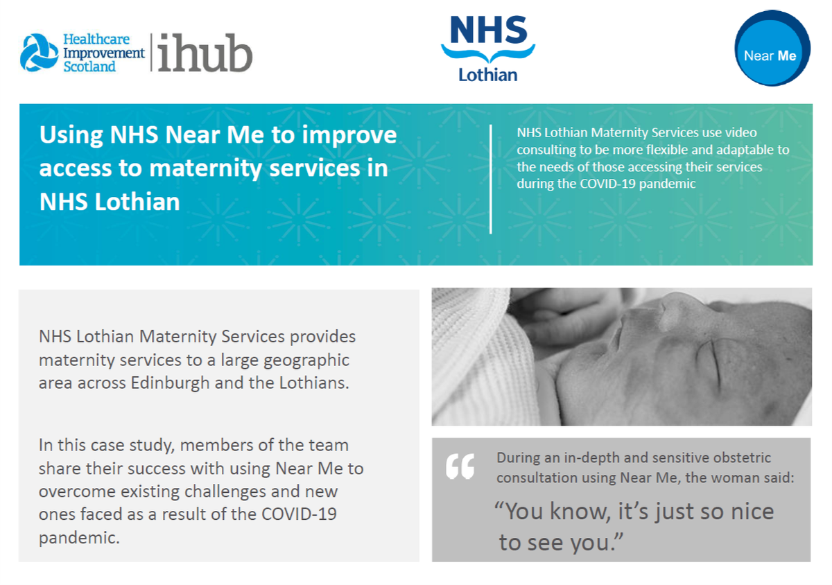 ihubscot's tweet photo. NHS Lothian Maternity Services use @NHSNearMe to be more flexible and adaptable to the needs of those accessing their services during the COVID-19 pandemic.
Read our case study to find out more: https://t.co/CgClPH8ESE https://t.co/aFqj5Kp4lT