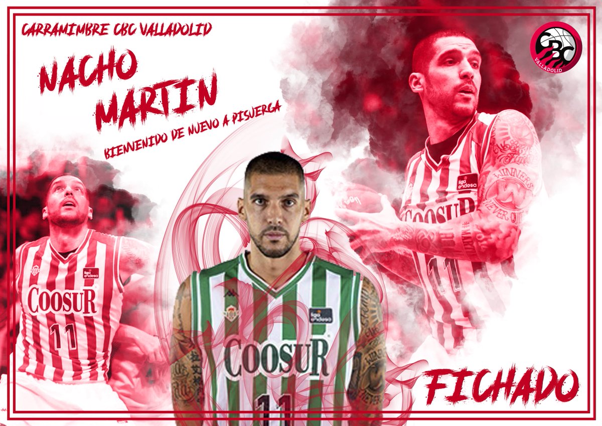 CBC_Valladolid's tweet photo. 🔴 OFICIAL | Que sí, que sí... ¡que el hijo pródigo regresa a casa! ¡NACHO MARTÍN (@nachomartin83) jugará en el Carramimbre!
➡ Ala-pívot
🇪🇦 Procedente de @RealBetisBasket
🌟 Toda una LEYENDA con 352 partidos en la Liga ACB
#JuntosALoMásAlto ✊🏻
#VamosArdillas 💪🏻🐿️ https://t.co/WS4zUVBvPU