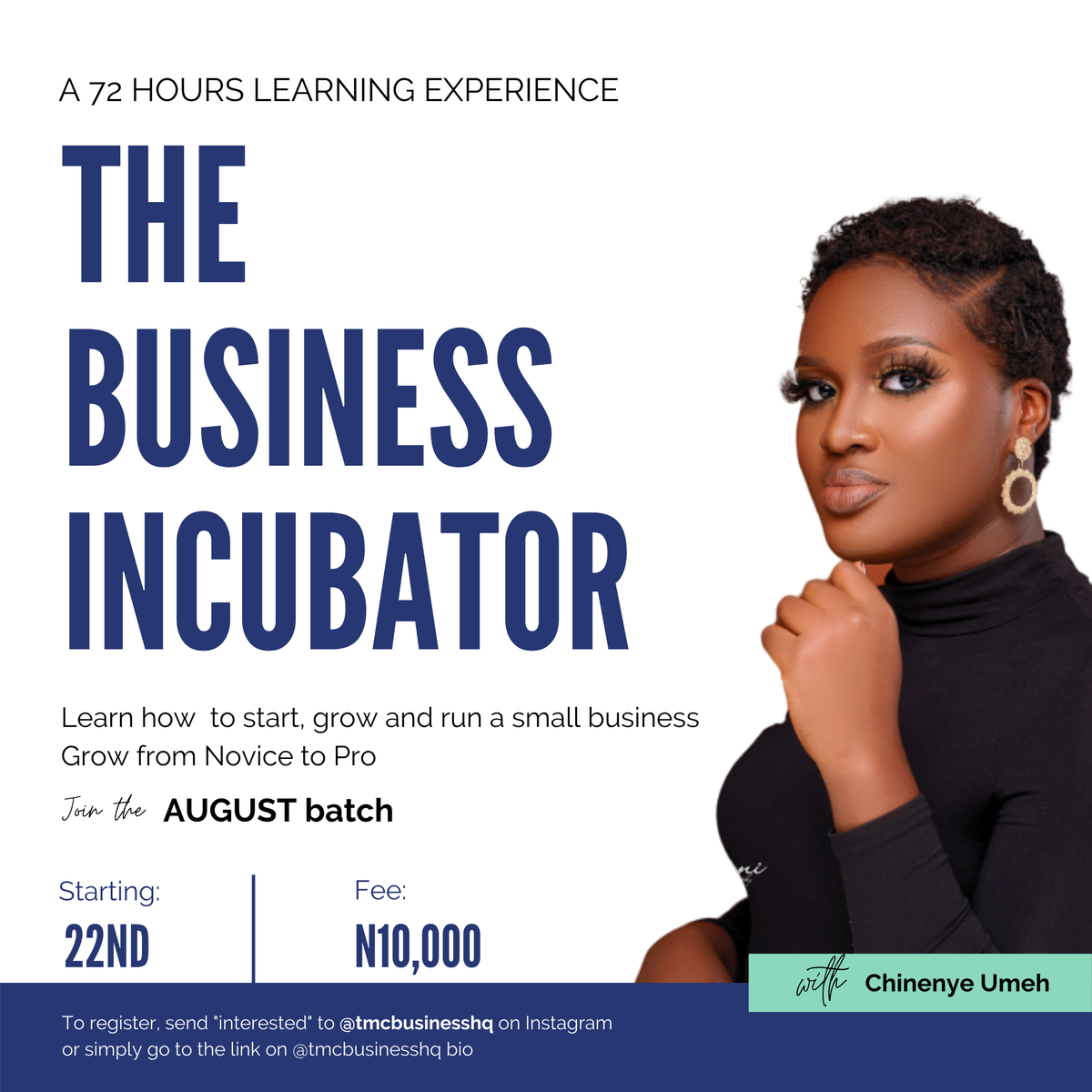 TMC_Twits's tweet photo. Have you heard of  THE BUSINESS INCUBATOR? - https://t.co/A51KzwX0kX
A learninig experience where novice business owners become grounded in 72 hours. Find out more here! https://t.co/3oNIDsR6DR
