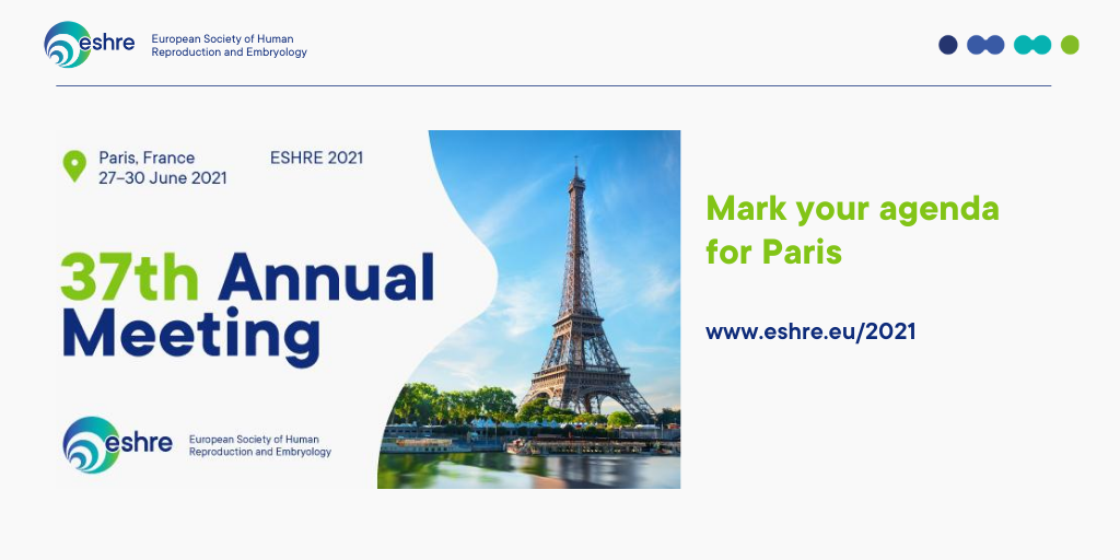 ESHRE's tweet photo. Mark your agenda for our next Annual Meeting already. It will take place on 27-30 June 2021. More information can be found here: https://t.co/Qq4tDhP5bQ
#eshre2021 #safelearningwitheshre #safewitheshre #safelearning https://t.co/jxT5pLiXkB